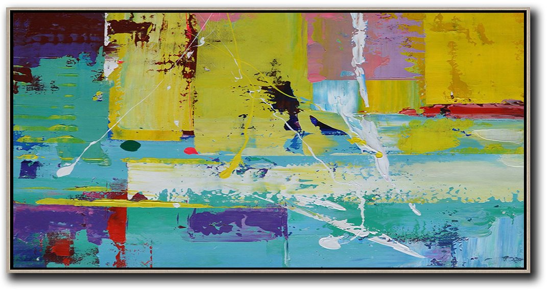 Panoramic Palette Knife Contemporary Art #L3D - Click Image to Close